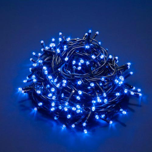 100 Luci di Natale a LED Blu 9 Mt Interno ed Esterno