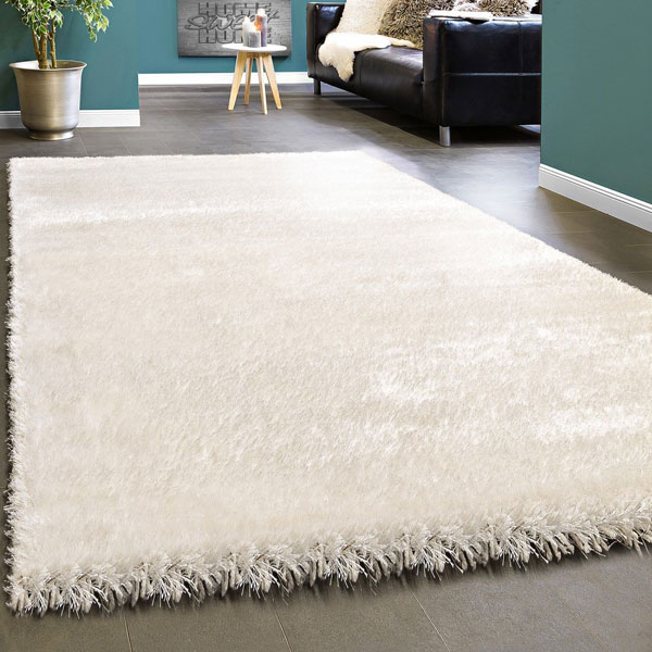 PACO HOME Tappeto moderno Shaggy Bianco Neve