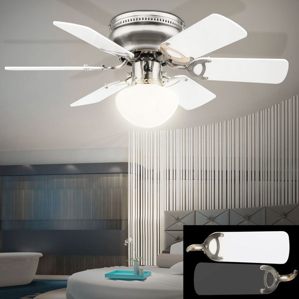 GLOBO Ugo 0307W Ventilatore da Soffitto con Luce Pale Bianco/Grafite