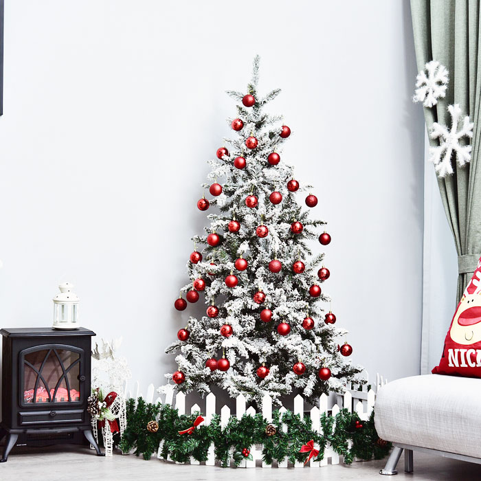 Albero Di Natale Innevato 180 Cm.Homcom It830 2470642 Albero Di Natale Artificiale 180cm Effetto Neve