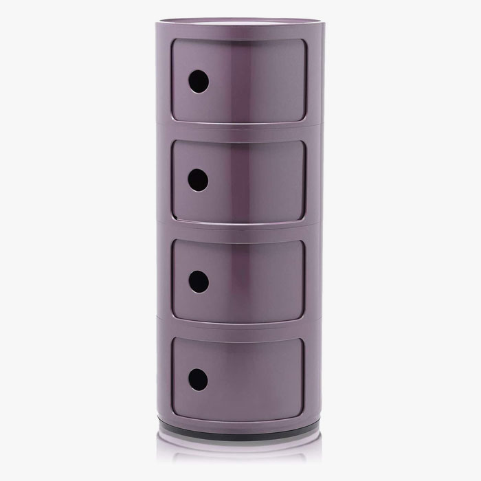 KARTELL Componibili 4985-20 Mobiletto Moderno 4 Elementi Viola