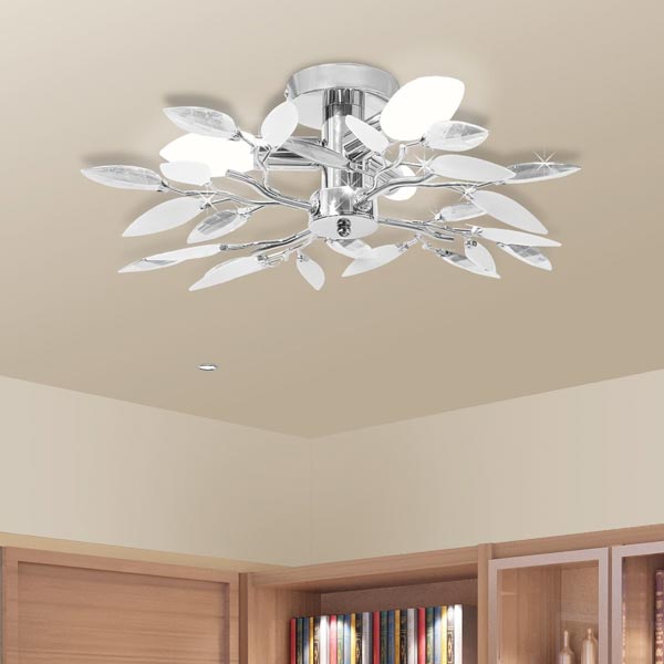 Lampada moderna da soffitto VidaXL Cristalli bianchi