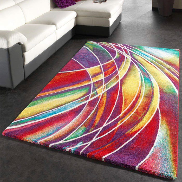 PACO HOME tappeto moderno disegno astratto mix di colori