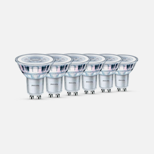 PHILIPS - 6 Lampadine a LED 4,6w = 50w Attacco GU10 Luce Calda