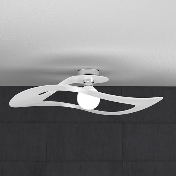 TOPLIGHT Surf 1145/PL70 BI Lampada da Soffitto 50cm Bianca