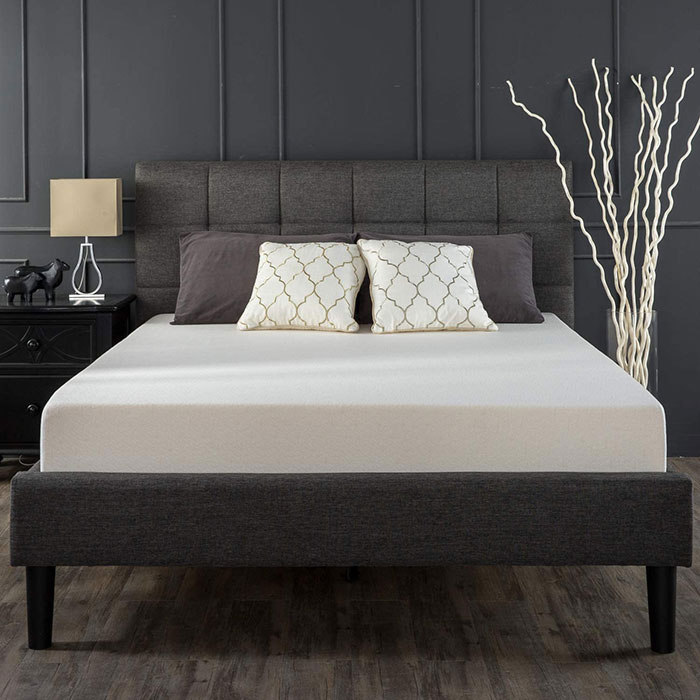 ZINUS Lottie EU-FSPB-L Letto Matrimoniale Trapuntato Grigio