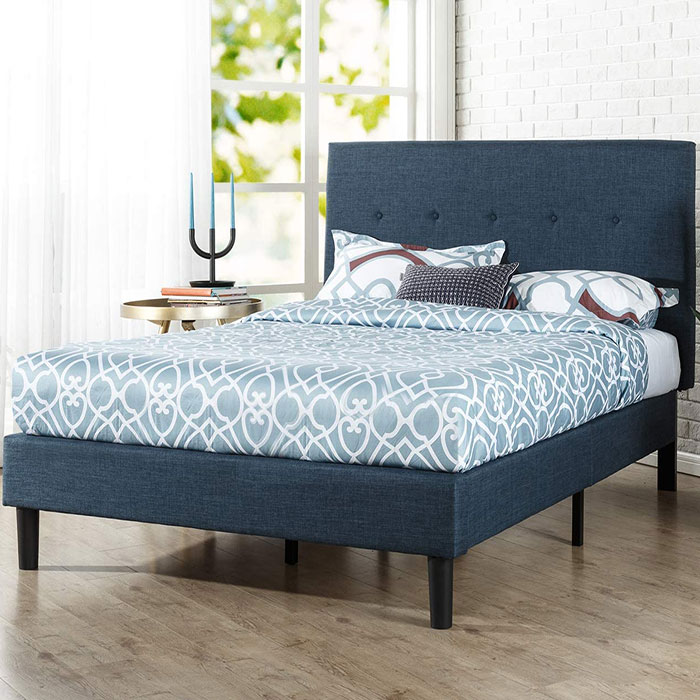 ZINUS Omkaram EU-FUNP-K Letto Matrimoniale Imbottito Blu Navy