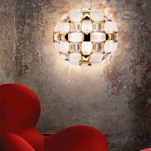 SLAMP Mida White/Gold Lampada di Design da Soffitto