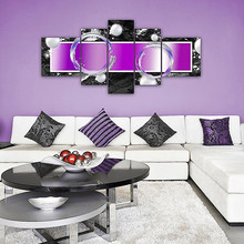 DEKOARTE 272 Quadro Moderno di Design Astratto Viola Grigio