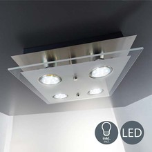 B.K.Licht 40-02-04-S Lampada Moderna da Soffitto Quadrata a LED