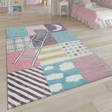 PACO HOME Tappero per Bambini Orso Luna Stella Scala in Rosa