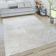 PACO HOME Tappeto Moderno Motivo Zig-Zag Effetto 3D in Grigio e Bianco