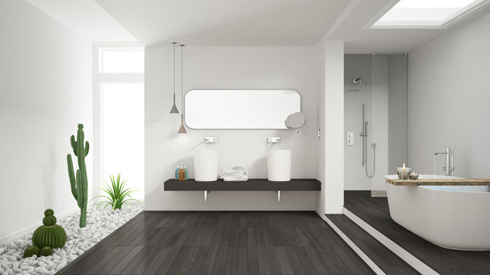 Arredamento moderno elegante nel bagno