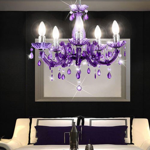 Punto luce per camera da letto in cristallo acrilico Viola