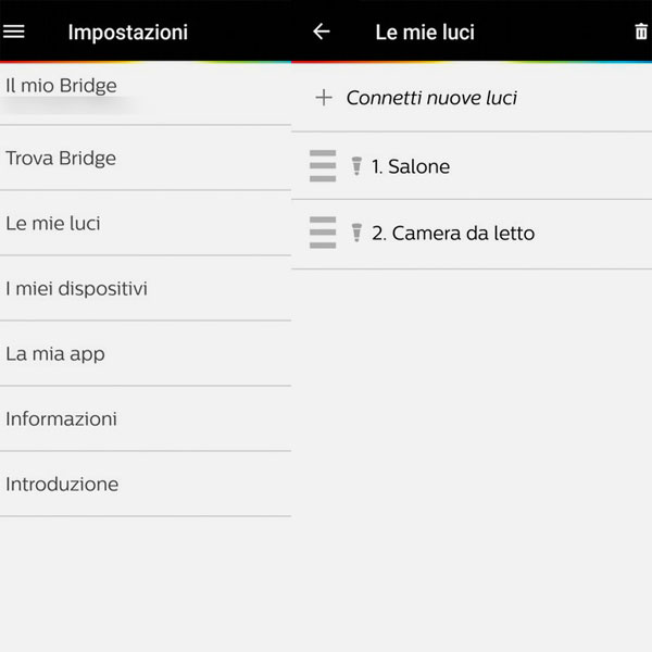 Impostazioni App Philips Hue