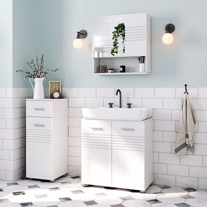 Sottolavabo bagno moderno VASAGLE BBK01WT